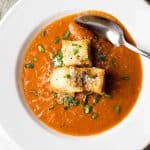 Tomato Soup with Herbed Croutons | girlgonegourmet.com