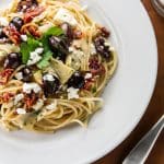 15-Minute Mediterranean Pasta | girlgonegourmet.com