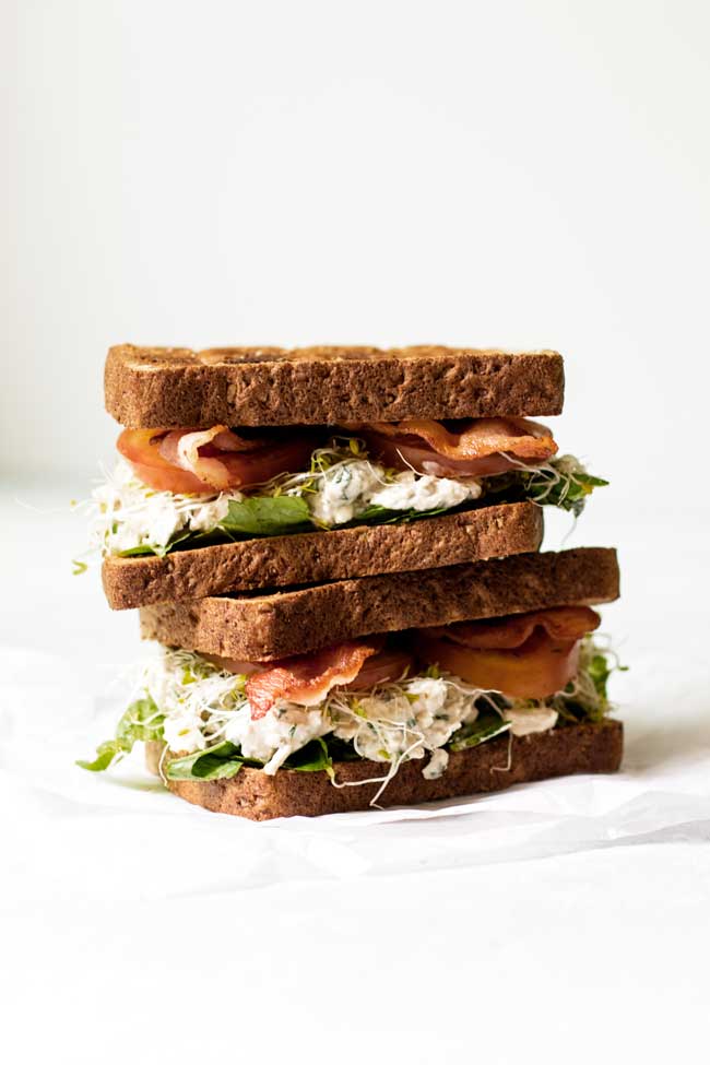 Bacon Blue Cheese Chicken Salad Sandwiches