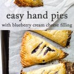 Blueberry hand pies photo collage