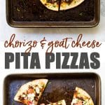 Chorizo and Goat Cheese Pita Pizza