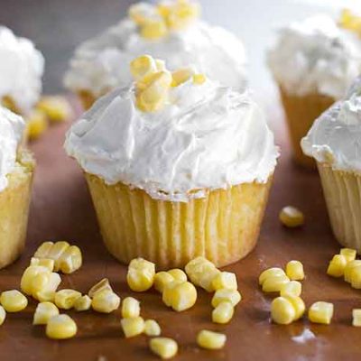Fresh Corn Cupcakes with Brown Butter Honey Frosting