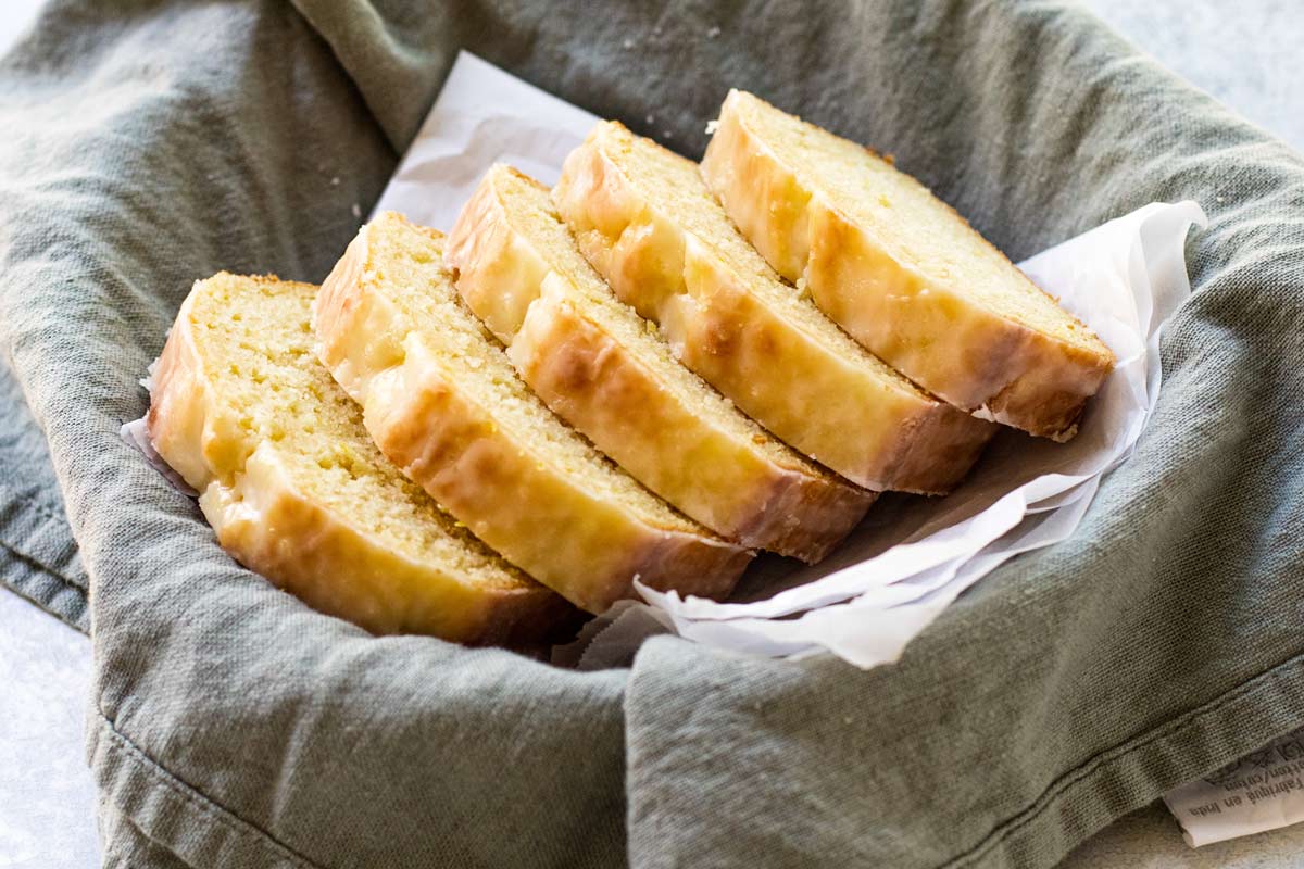 photo of slices of lemon bread