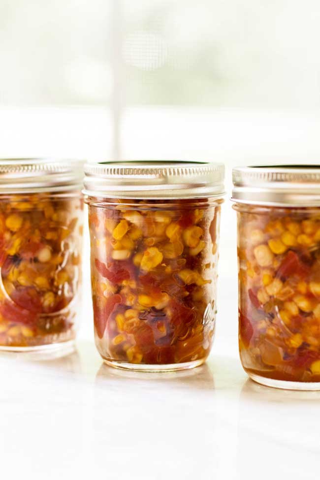 Easy to make spicy sweet corn relish