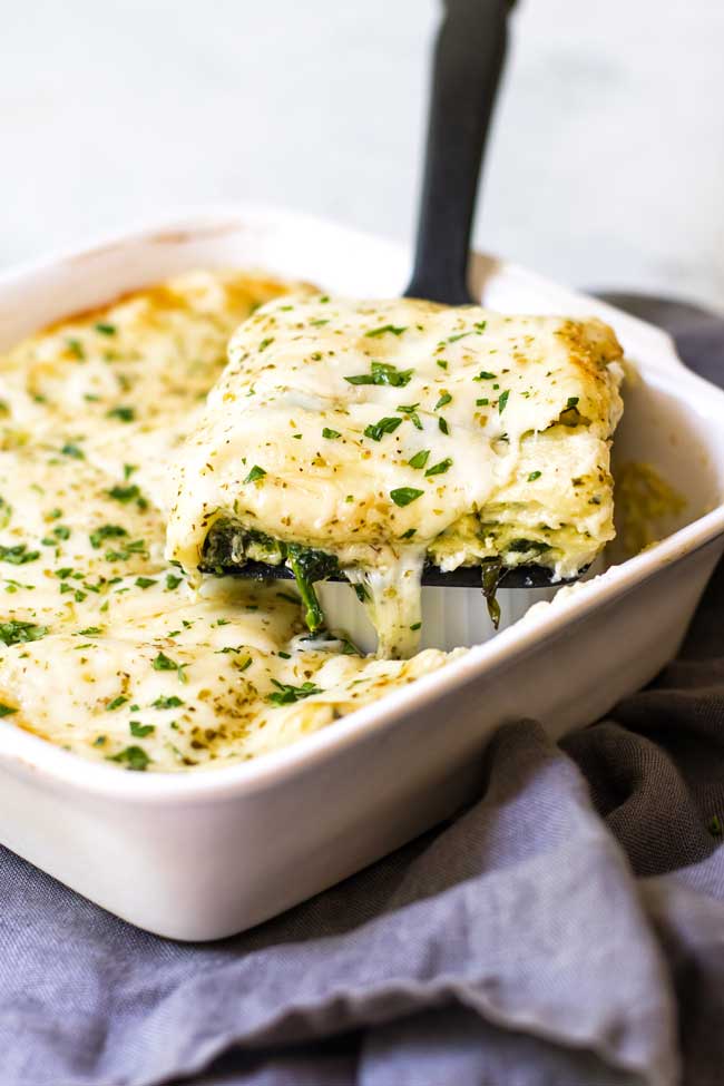 White Spinach Lasagna