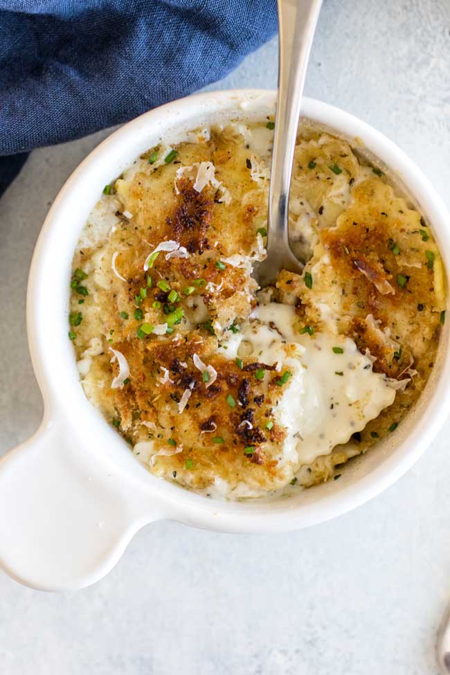 Ravioli with Creamy Parmesan Sauce