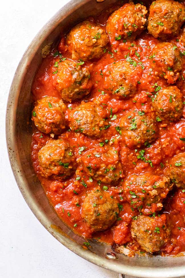 Classic Meatballs in a skillet