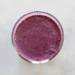 overhead photo a one blueberry smoothie