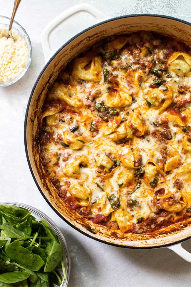 One Pot Baked Tortellini