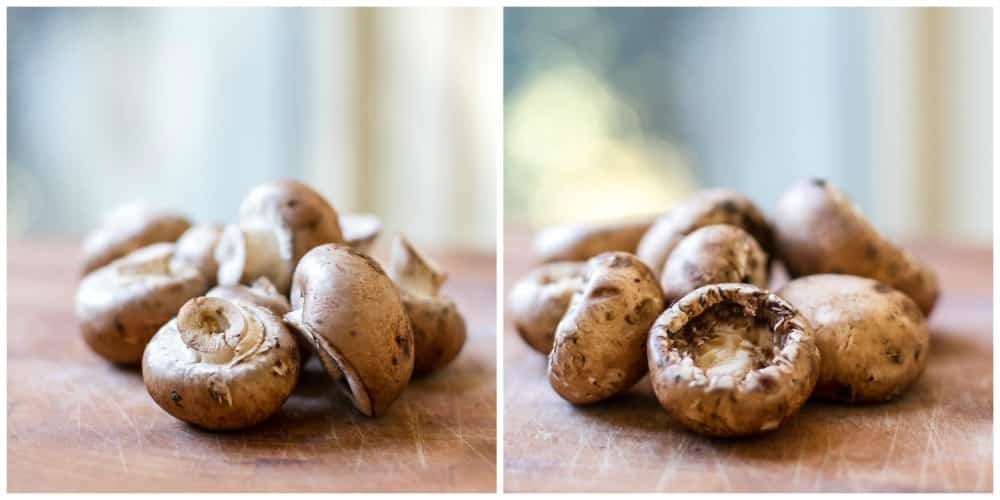 mushrooms with the stems removed.