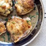 Delicious chicken thighs with a buttery rosemary wine sauce. - so yummy!