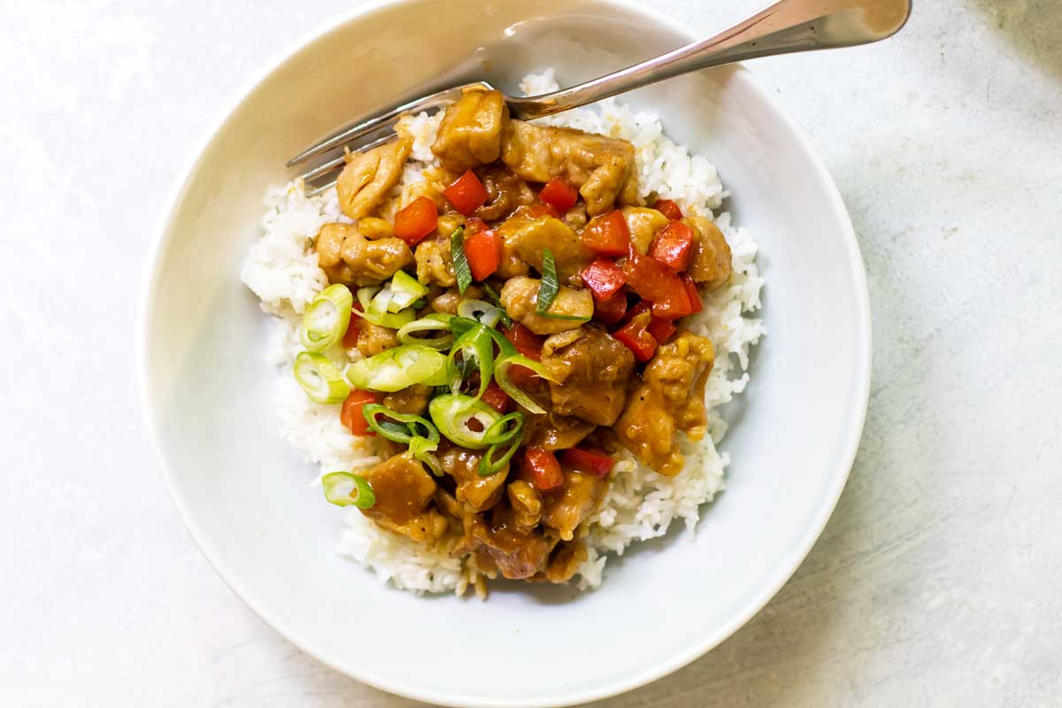 orange chicken with rice