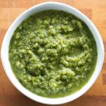 bowl of homemade salsa verde