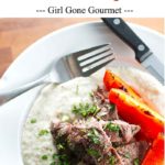 Eggplant Puree with Grilled Steak photo collage