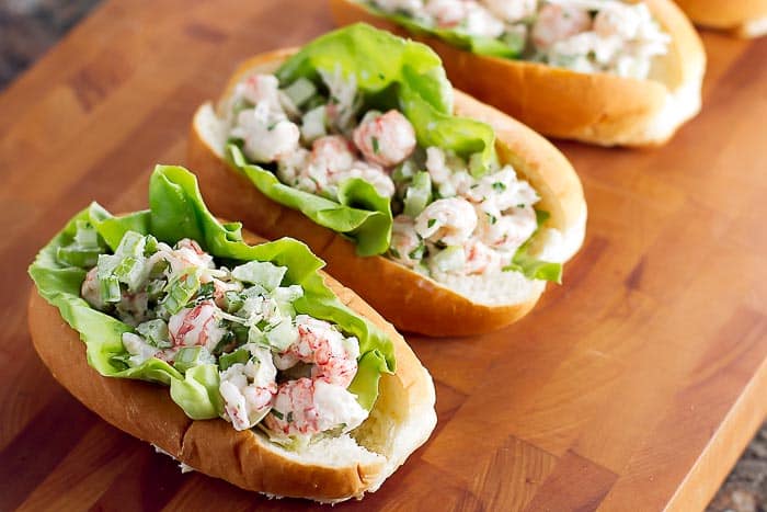 Lobster salad sandwiches on toasted rolls