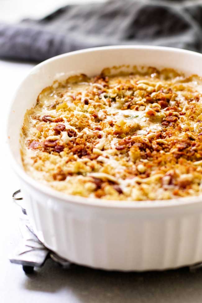 Brussels Sprouts Gratin with a Crispy Breadcrumb Topping