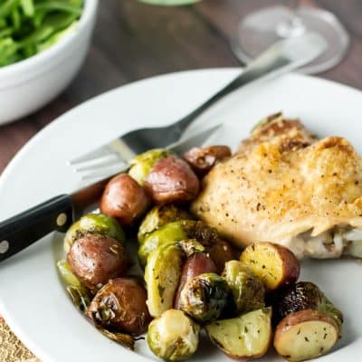 One Pan Roasted Chicken and Veggies