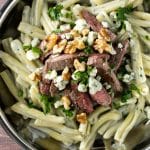 Blue Cheese Pasta with Steak | girlgonegourmet.com