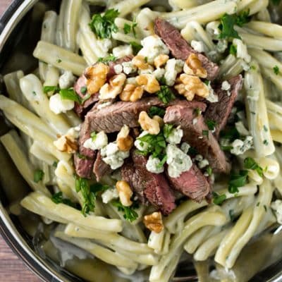 Blue Cheese Pasta with Steak