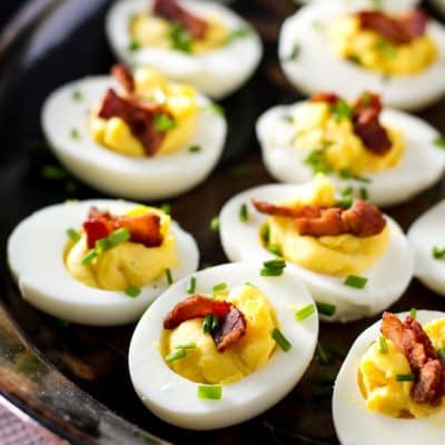 Deviled Eggs with Bacon & Chives