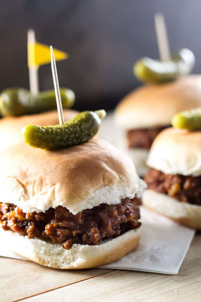 close-up of a sloppy joe