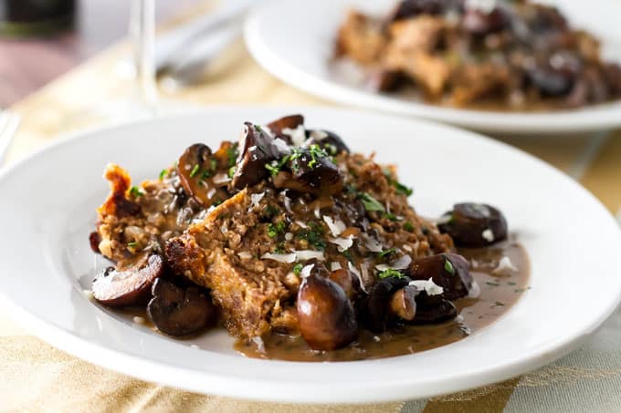 Meatloaf with Balsamic Mushroom Sauce