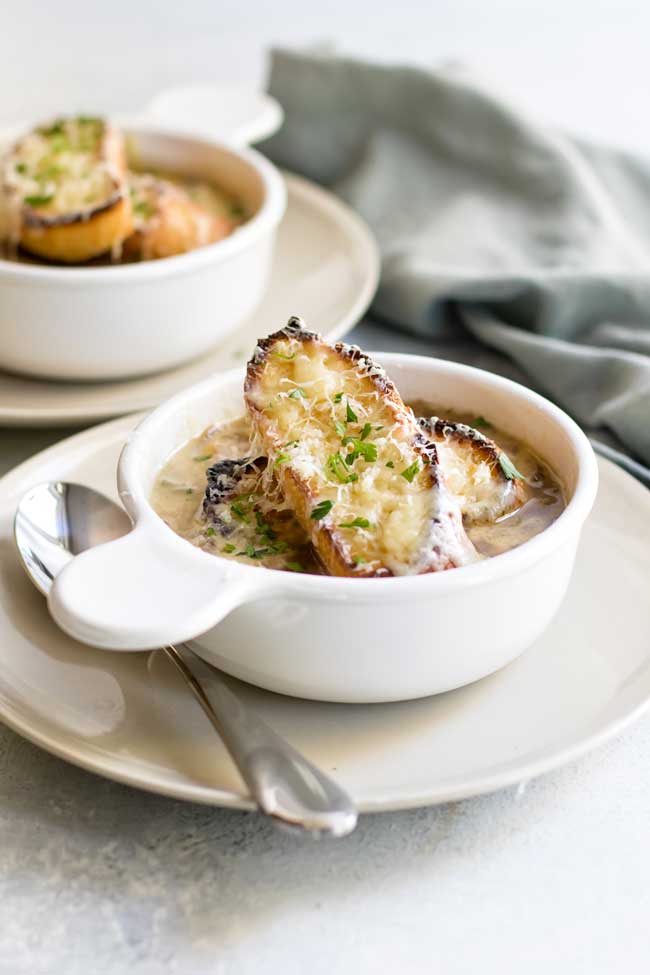 photo of a bowl of French Onion Soup