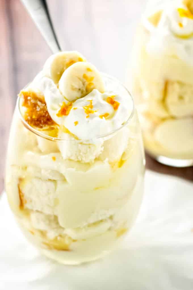 Banana Pudding Parfaits with Orange Sauce | girlgonegourmet.com