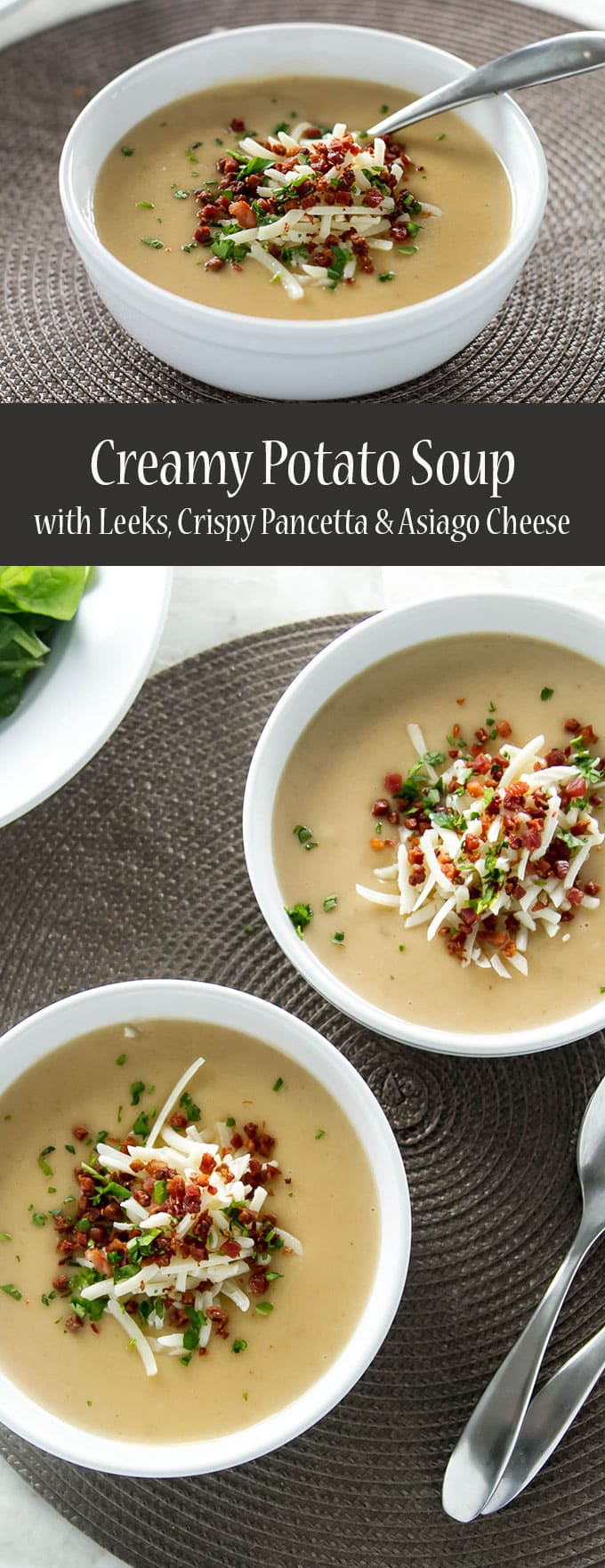 Creamy Potato Soup with Crispy Pancetta | girlgonegourmet.com