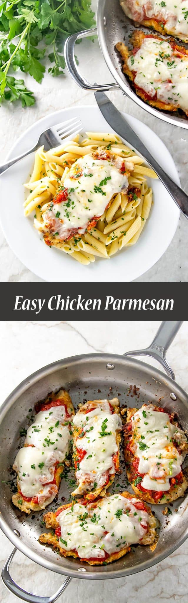 Easy chicken parmesan made in one skillet | girlgonegourmet.com