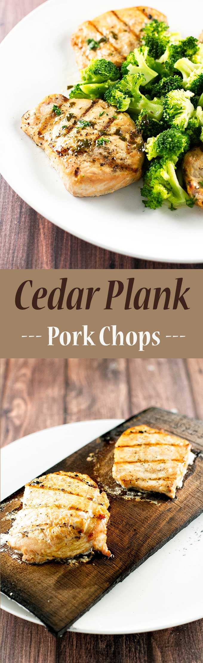 Juicy and flavorful cedar plank pork chops | girlgonegourmet.com