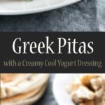 Greek pitas with chicken, sundried tomatoes, olives, and creamy cool yogurt dressing | girlgonegourmet.com