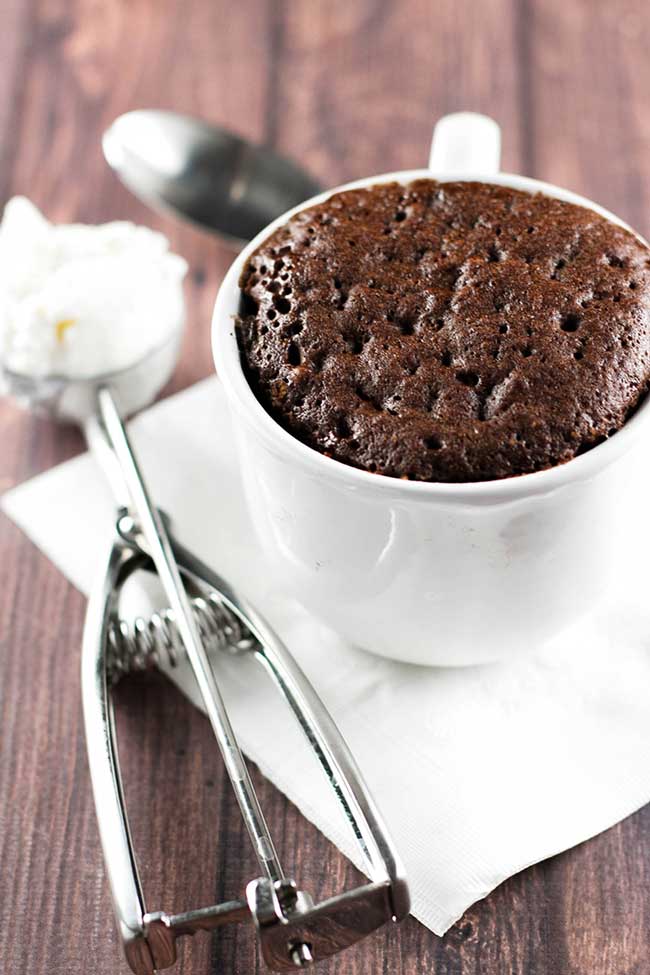 5-Minute Molten Chocolate Mug Cake | Girl Gone Gourmet