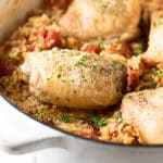 Tomato Leek Rice with Roasted Chicken | girlgonegourmet.com
