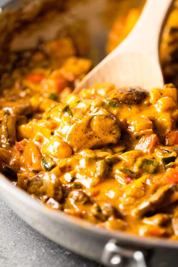 photo of the filling in a skillet