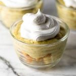 Homemade Pistachio Pudding layered with lemon pound cake and whipped cream | girlgonegourmet.com