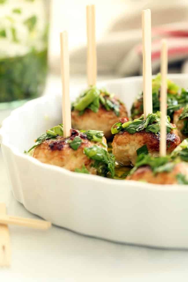 chimichurri chicken meatballs.