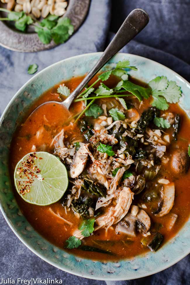 Slow Cooker Thai Chicken and Wild Rice Soup