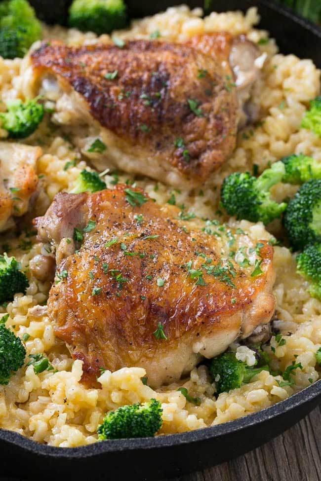 Chicken with Cheddar Broccoli Rice