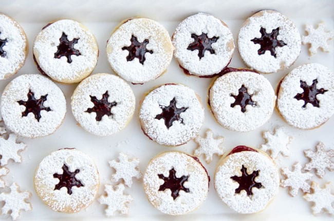Snowflake Linzer Cookies