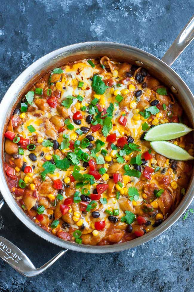 One Pot Meals: Healthy One Pot Enchilada Pasta Bake