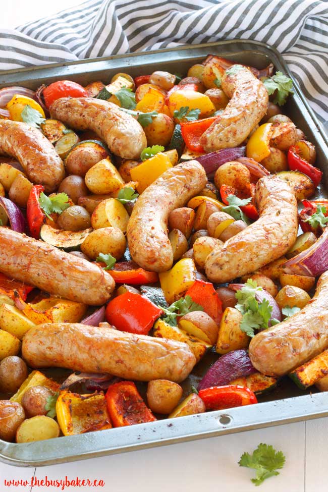 Italian sausage sheet pan dinner