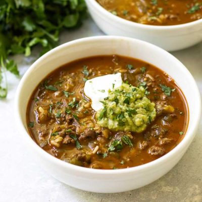 Salsa Verde Taco Soup for Two