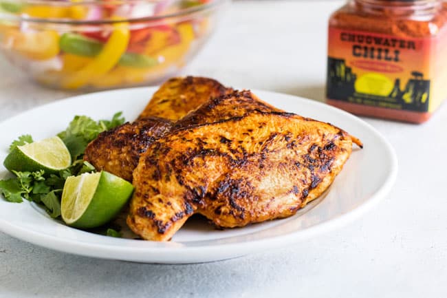 photo of cooked chicken on a plate