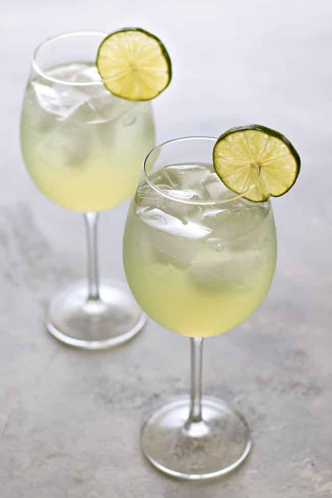 two margarita wine spritzers