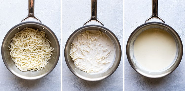 steps for making the cheese sauce.
