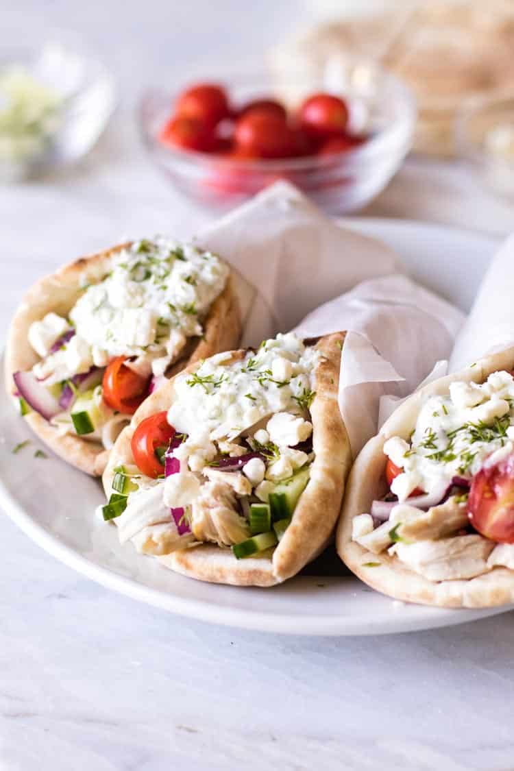 photo of chicken gyros wrapped in parchment