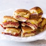 photo of sandwiches piled on a plate