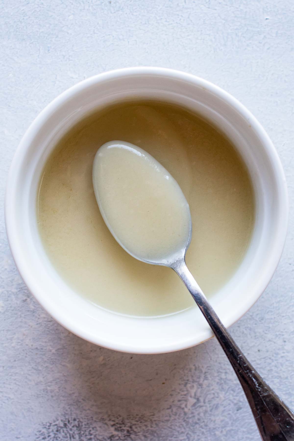 overhead photo of the sauce in a bowl