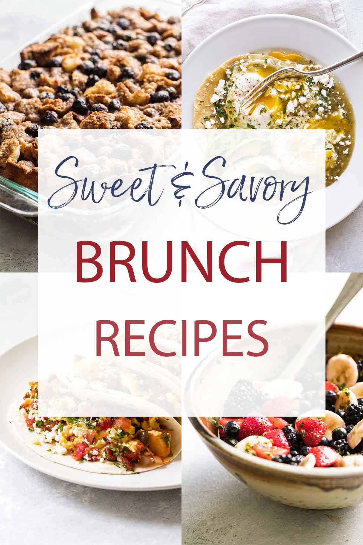 photo collage of brunch recipes